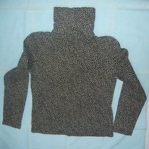 Jones New York Women Small Turtleneck Long Sleeve Pullover cotton animal print
